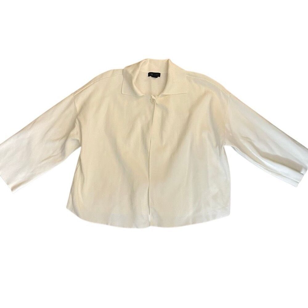 Halogen XS white one button cardigan  collared